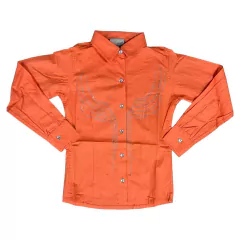 CAMISETE WEST COUNTRY INFANTIL LARANJA BORDADO FRENTE COSTAS