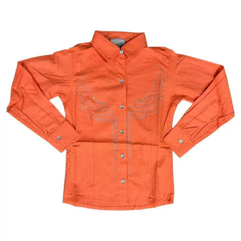 CAMISETE WEST COUNTRY INFANTIL LARANJA BORDADO FRENTE COSTAS