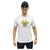 CAMISA TXC MASCULINA BRANCA REGULAR MEIA MALHA PENTEADA BORDADA