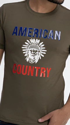 CAMISA AMERICAN COUNTRY MASCULINA BASICA VERDE SILKADA - comprar online