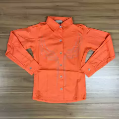 CAMISETE WEST COUNTRY INFANTIL LARANJA BORDADO FRENTE COSTAS na internet