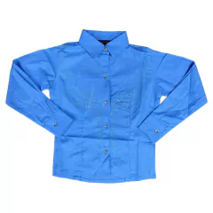 CAMISETE WEST COUNTRY INFANTIL AZUL BORDADO FRENTE E COSTAS