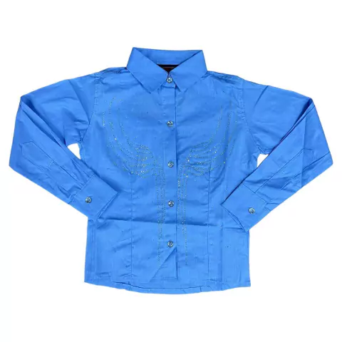 CAMISETE WEST COUNTRY INFANTIL AZUL BORDADO FRENTE E COSTAS