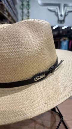 CHAPÉU MARCATTO DE PALHA NATURAL BANDINHA DE COURO ABA 7 - loja online