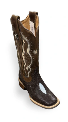 BOTA TEXANA ARRAIA VIMAR FEMININA MUSTANG MARROM SOLA SPLASH