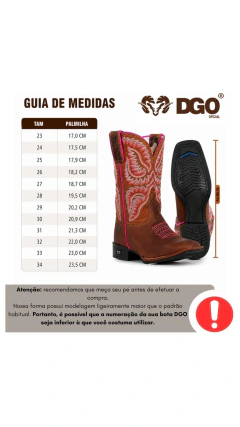 BOTA TEXANA INFANTIL DURANGO COURO CANO PINK MED DOG - loja online