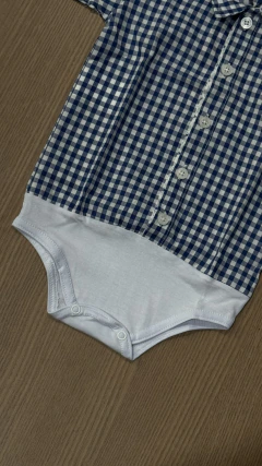 BODY BABY MENINA MANGA CURTA KENTTANA XADREZ AZUL/BRANCO na internet