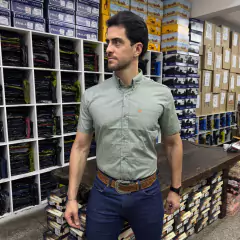 CAMISA RADADE MANGA CURTA XADREZ VERDE LILÁS ROXO - SELARIA GUIMARÃES