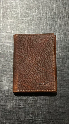 CARTEIRA GOYAZES COURO CABEÇA TAN MARROM C-2204CB - SELARIA GUIMARÃES