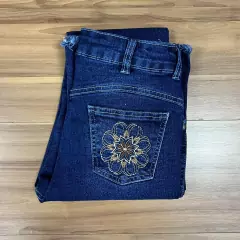 CALÇA FEMININA AMERICAN COUNTRY BORDADO FLOR BOLSOS TRASEIRO na internet