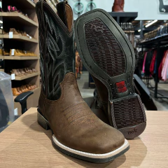 BOTA TEXANA VIMAR MASCULINA COURO LEGITIMO FOSSIL CASTANHO/VERDE - comprar online