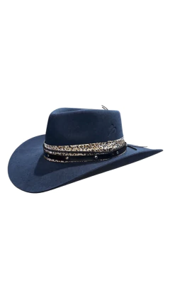 CHAPEU MARRUA ABA 8,5 BLUE NAVY FORRADO 3 BANDINHAS C/ CAIXA