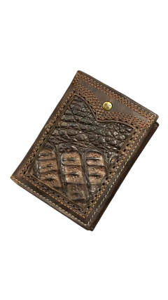 CARTEIRA GOYAZES COURO DALLAS CAFE BARRIGA JACARE C-2334