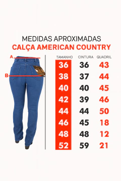 CALÇA FEMININA AMERICAN COUNTRY RETA/BOOT CUT STRASS PRETA na internet