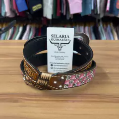 CINTO INFANTIL PEDRARIA ROSA CLARO LUXO BORDADO CORDA - SELARIA GUIMARÃES