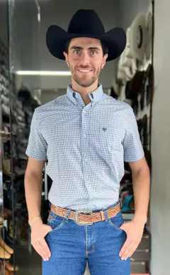 CAMISA RADADE MANGA CURTA XADREZ AZUL VERDE