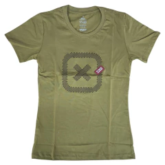 T-SHIRT FEMININA TXC SLIM FIT CARAMELO BORDADO LOGO MARROM