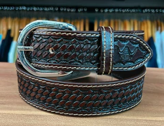 CINTO PYRAMID UNISSEX MARROM ESCURO REBAIXADO LINHA LATERAL