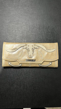 CARTEIRA GOYAZES BOVINA WACO OFF WHITE COURO AUSTIN C-2517 - SELARIA GUIMARÃES