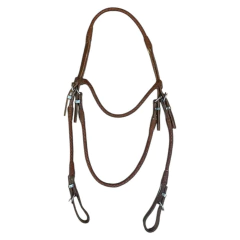 CABEÇADA NORDESTE EM COURO TRANÇADO ARTESANALMENTE MARROM