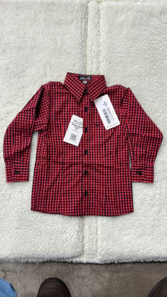 CAMISETE INFANTIL FEMININA XADREZ VERMELHA PRETA - comprar online