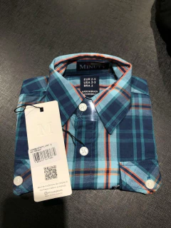 CAMISA INFANTIL MENINO MANGA CURTA XADREZ AZUL/LAR MINUTY - comprar online