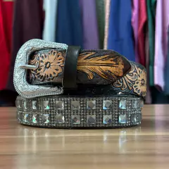 CINTO INFANTIL PEDRARIA PRATA LUXO COURO LEGÍTIMO PENA CAFÉ na internet