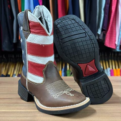 BOTA TEXANA INFANTIL CANO ESTADOS UNIDOS E BORDADO DE FLORÃO na internet