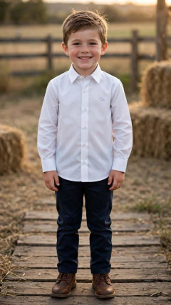 CAMISA OGOCHI INFANTIL MENINO SLIM MANGA LONGA BRANCA - comprar online