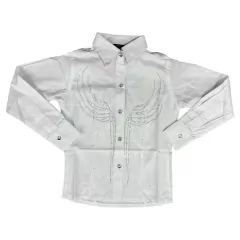 CAMISETE WEST COUNTRY INFANTIL BRANCA BORDADO FRENTE COSTAS