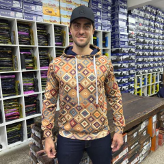 MOLETOM TXC MASCULINO CUSTOM KHAKI OVERSHIRT ESTAMPA NAVAJO - SELARIA GUIMARÃES