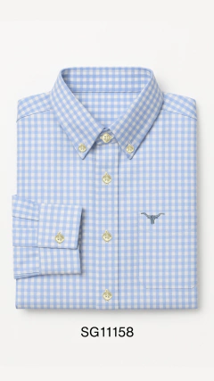 CAMISA MASCULINA XADREZ SLIM MANGA LONGA AZUL BEBE BRANCA - comprar online