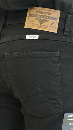 CALÇA JEANS MASCULINA WRANGLER LYCRA REGULAR RETA PRETO - loja online