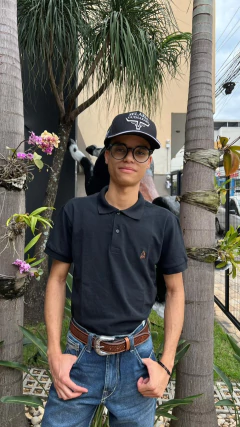 CAMISA GOLA POLO TASSA MASCULINA PRETA