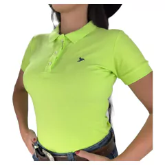 CAMISA GOLA POLO FEMININA THANKFIELD VERDE LIMÃO