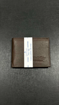 CARTEIRA COURO LEGÍTIMO PORTA MOEDAS DOCUMENTO CEDULAS CARTÃO CAFÉ - loja online