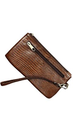 CARTEIRA FEMININA COM CALÇA DE MÃO DUAS DIVISÓRIAS MARROM