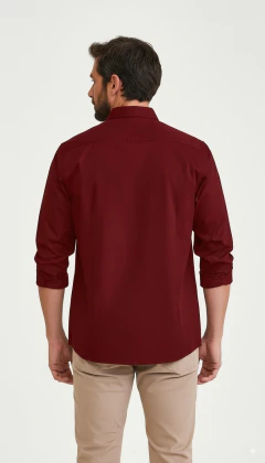 CAMISA TXC MANGA LONGA MASCULINA CLASSIC-X LISA VINHO - comprar online