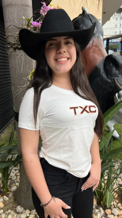 CAMISETA FEMININA TXC SLIM FIT FIO 30 BORDADA OFF WHITE na internet