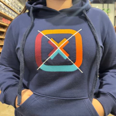 MOLETOM TXC FEMININO MARINHO REGULAR BORDADA CAPUZ E BOLSO - comprar online