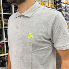 CAMISA MASCULINA GOLA POLO THANKFIELD MESCLA LOGO VERDE - comprar online