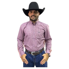 CAMISA RADADE MANGA LONGA XADREZ ROXO VERMELHO BRANCO