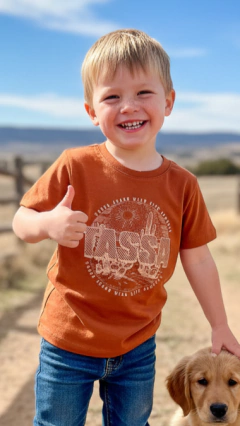 T-SHIRT BOYS GOLA REDONDA TASSA BÁSICA MARROM - comprar online