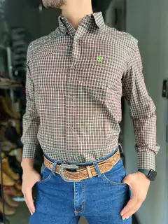 CAMISA RADADE MANGA LONGA XADREZ VERDE VERMELHO BRANCO na internet