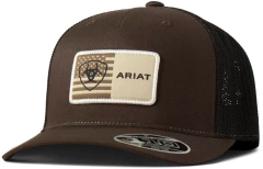 BONÉ ARIAT IMPORTADO ORIGINAL MARROM BORDADO AMERICAN FLAG - comprar online