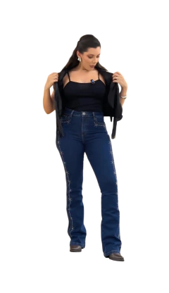 CALÇA COUNTRY FEMININA PURA RAÇA BOOT COM STRASS ARAME FARP - loja online