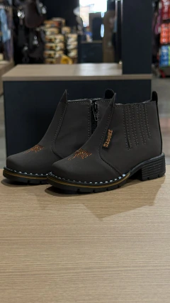 Imagem do BOTINA INFANTIL ZBOOTS BORDADA ZIPER FORRO INTERNO NBK CAFE