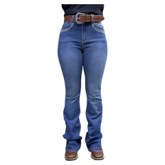 CALÇA FEMININA MINUTY BASICA FLARE JEANS & CO LEVANTA BUMBUM