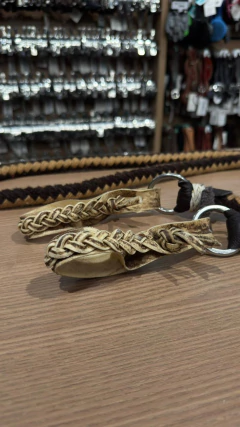 RÉDEA LÃ TRANÇADA MARROM COURO CRU SELARIA GUIMARÃES - comprar online