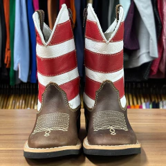 Imagem do BOTA TEXANA INFANTIL CANO ESTADOS UNIDOS E BORDADO DE FLORÃO